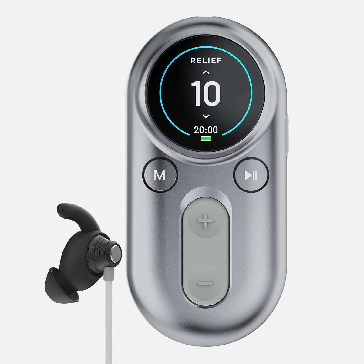 ZenoWell Luna(Gray) non-invasive vagus nerve stimulation device with handheld controller and ear electrode